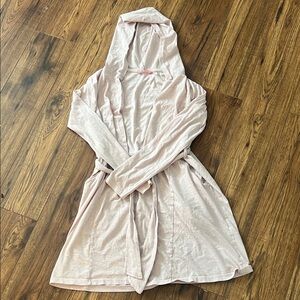 Light Pink Hooded Jersey Housecoat